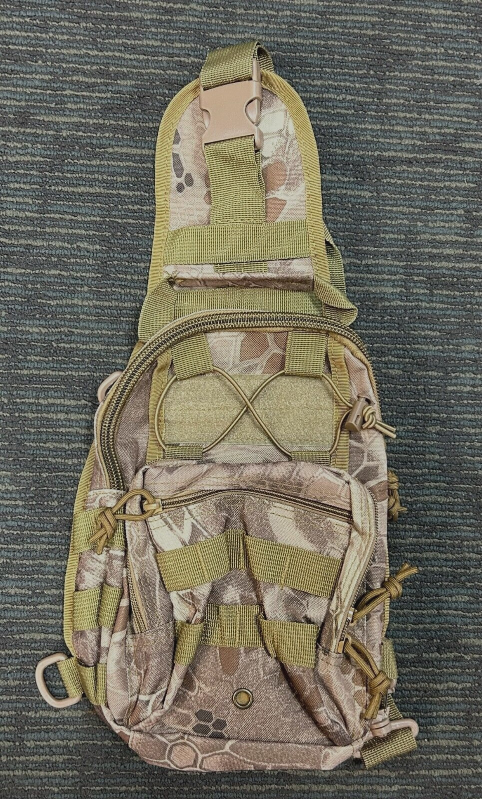 Shoulder Sling Bag Military Style Outdoor Compact Tan Python