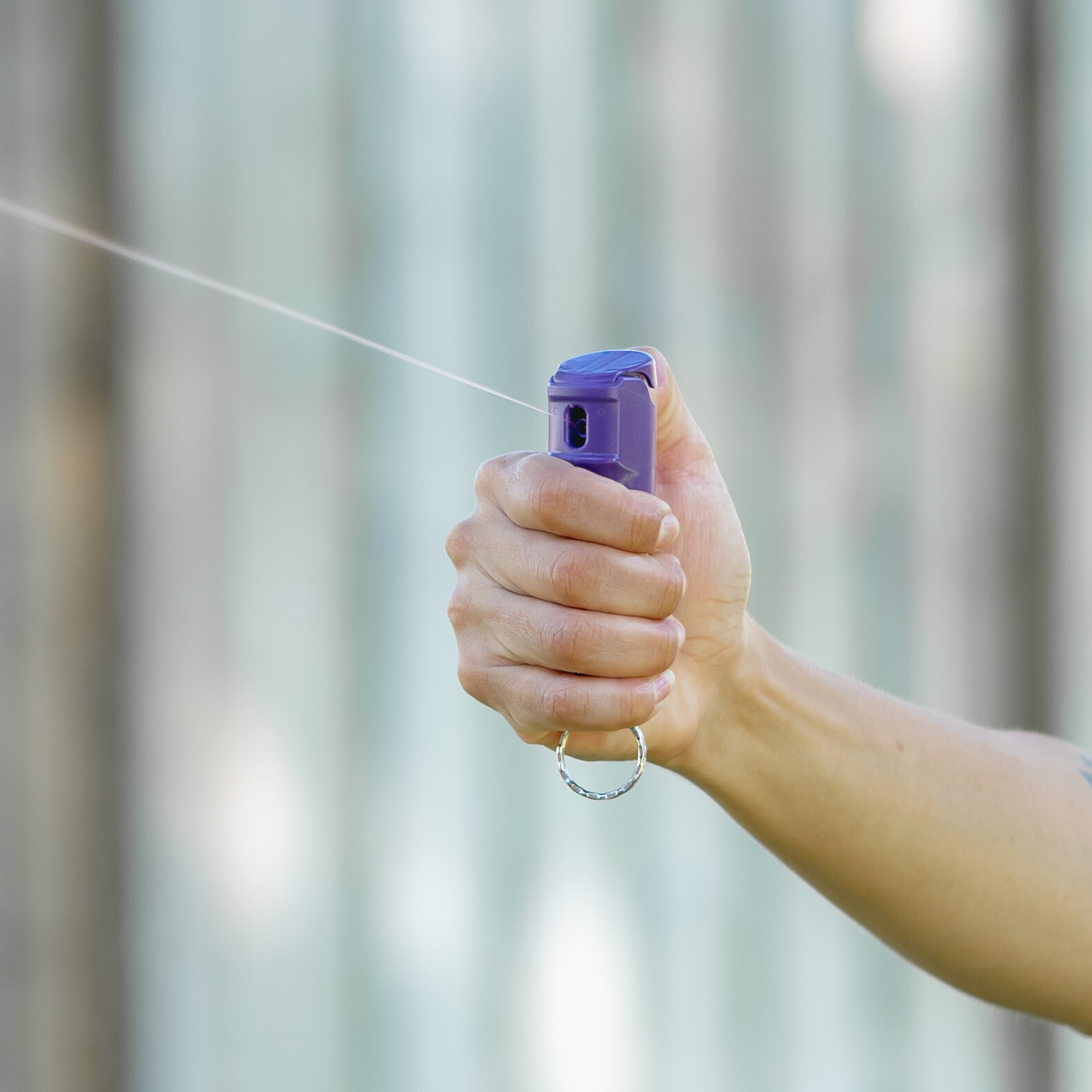 POLICE MAGNUM Keychain Pepper spray Self Defense- 1 Pack .50oz Purple Flip Top