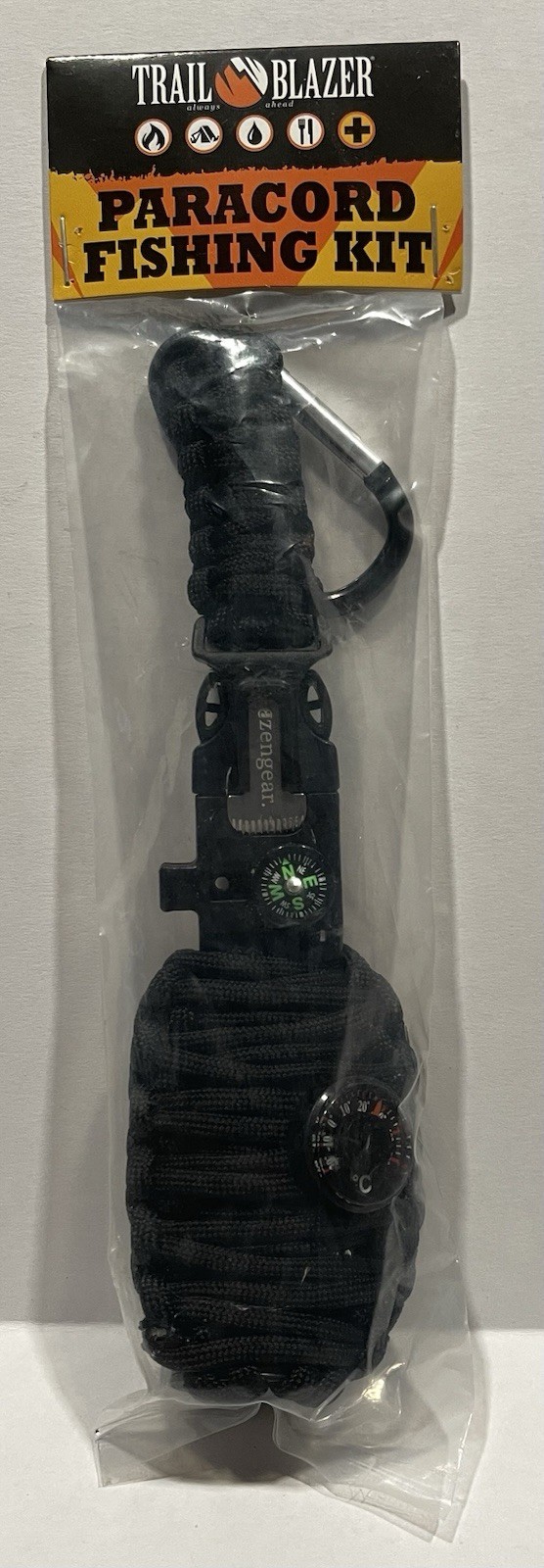 Paracord Fishing Kit Carabiner Survival Emergency Camping Fire Starter Set – NEW