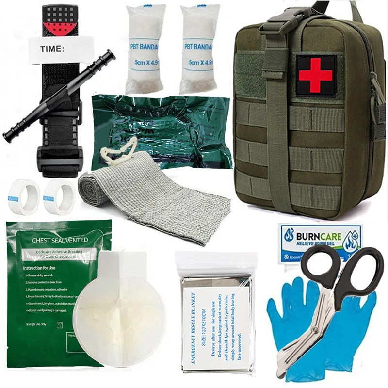 Outdoor First Aid Supplies Camping Tactical Bandage Training Medical Kit