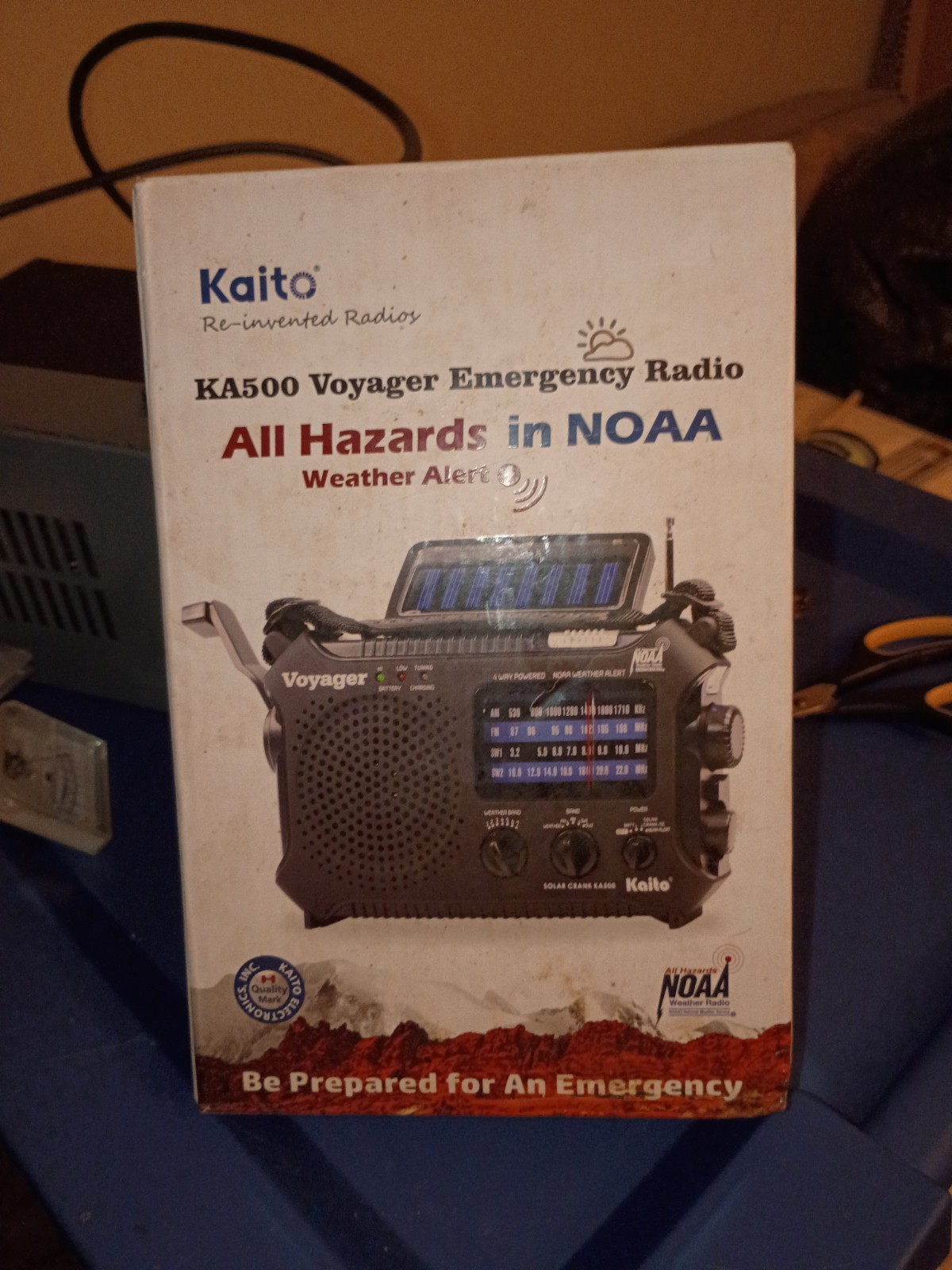 Kaito KA500 Voyager Emergency Radio Black NOAA Weather Alert Solar Hand Crank