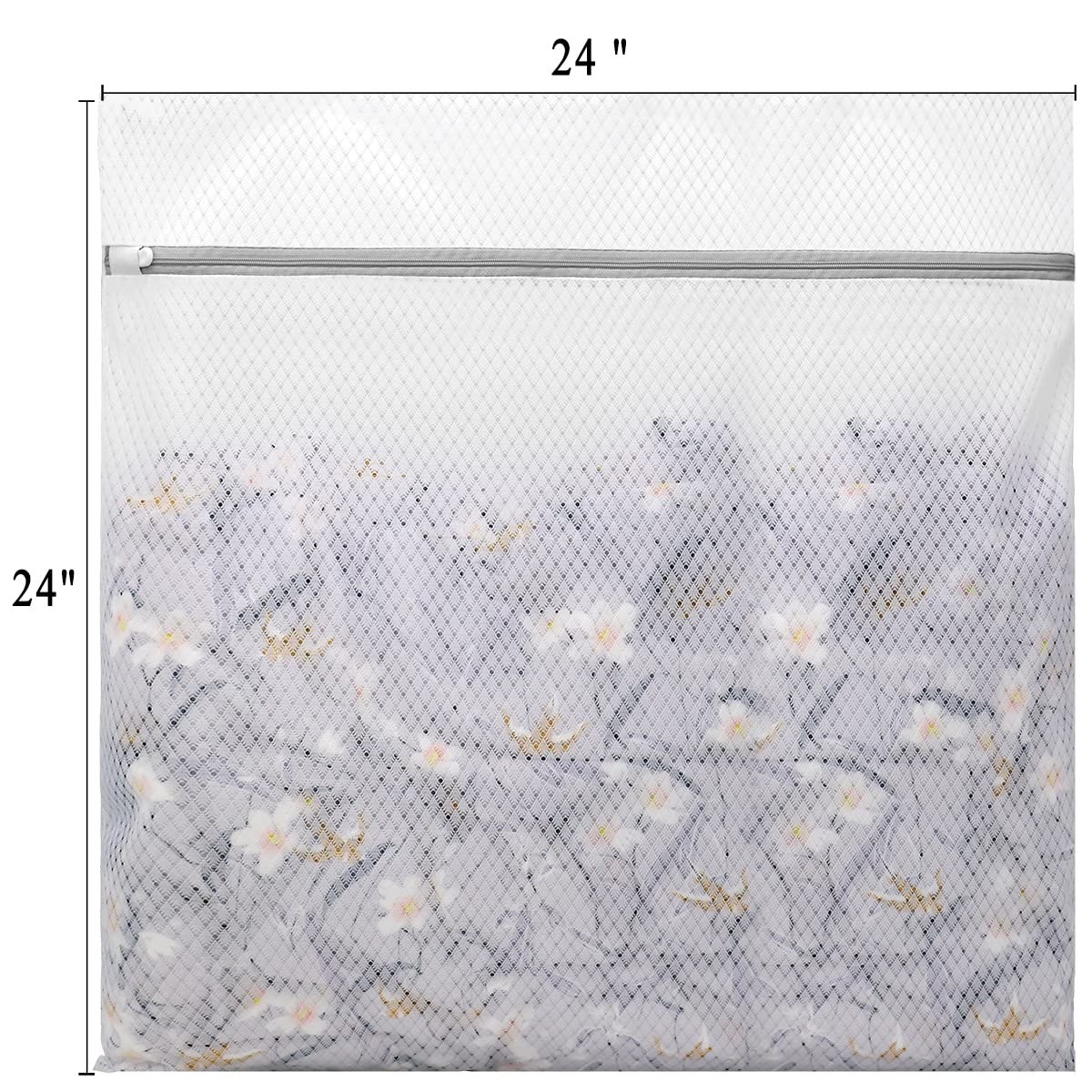 Muchfun 2Pcs Durable Diamond Mesh Laundry Bags for 2 XX-Large, White