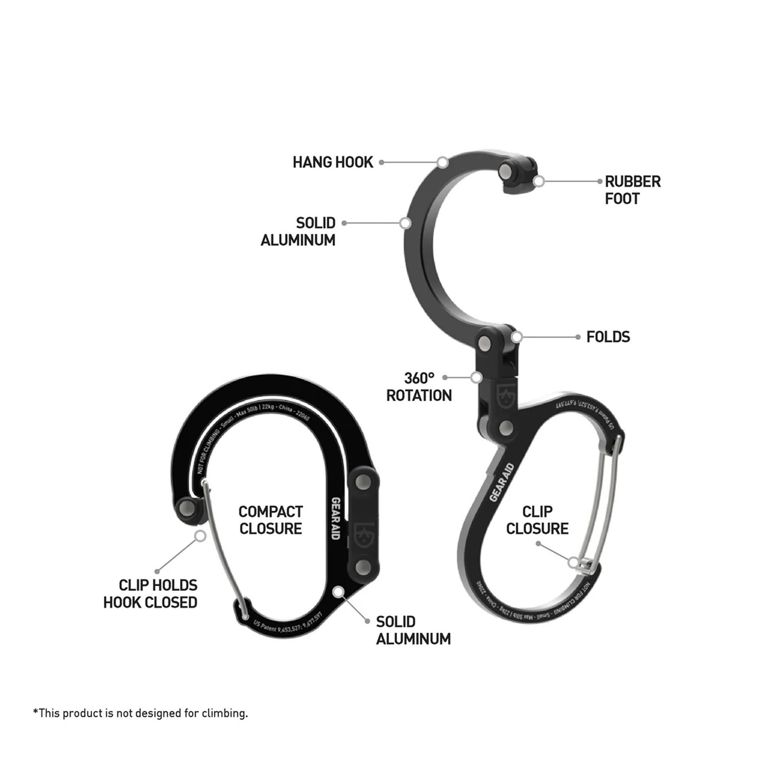 Gear Aid Heroclip Small Hybrid Camping Gear Clip