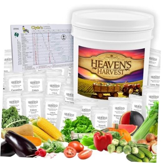 Heaven’s Harvest – 10 Year Survival Or Homestead Garden | 25k+ Heirloom 1-Pack