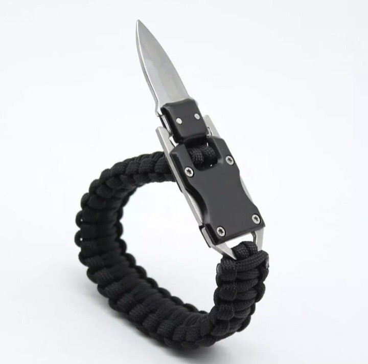 2 Pack Black Paracord Tactical Bracelet Survival Gear EDC Tactical Gift US