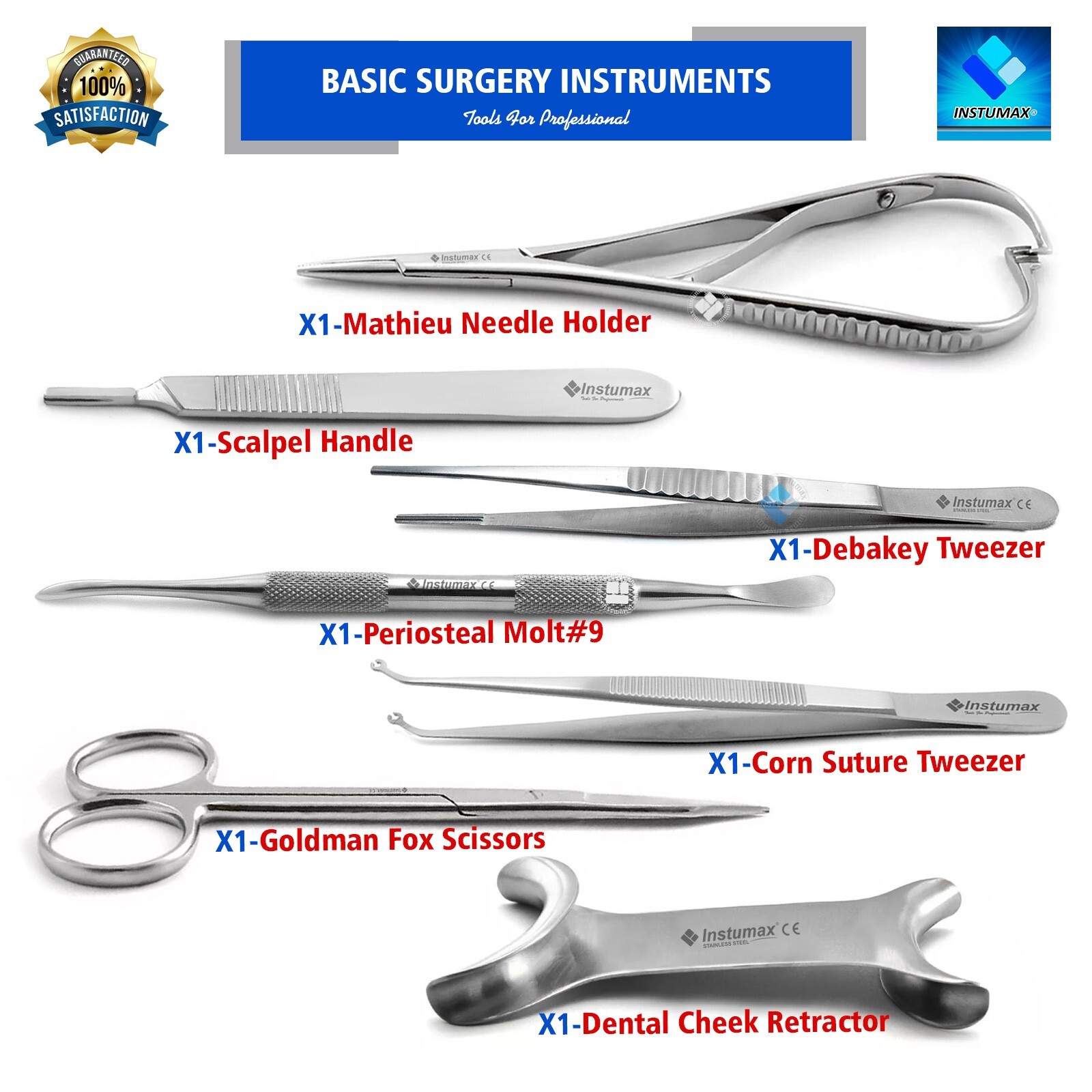 Surgical Suture Kit Basic First Aid Set Medical Tweezer Needle Holder Forceps