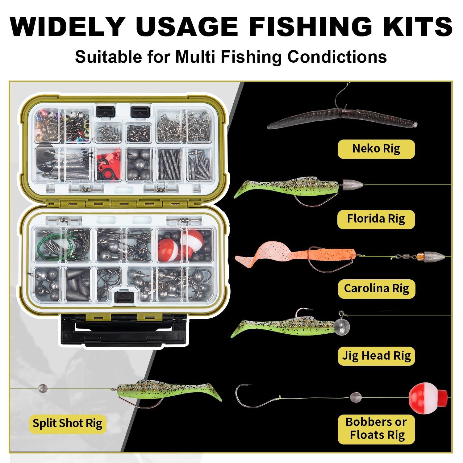 GOTOUR Fishing Lures D-265 pcs Tackle Kit, Pro Kit