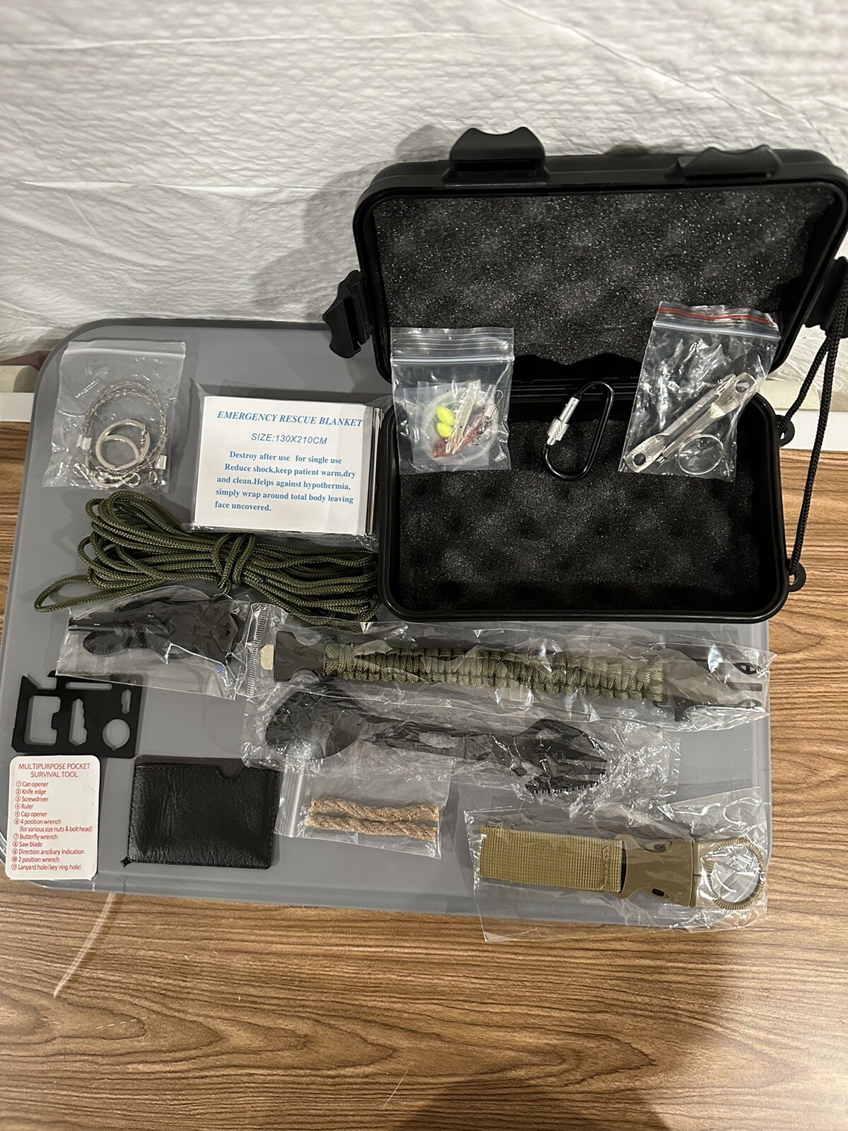 new survival kit in hard black case