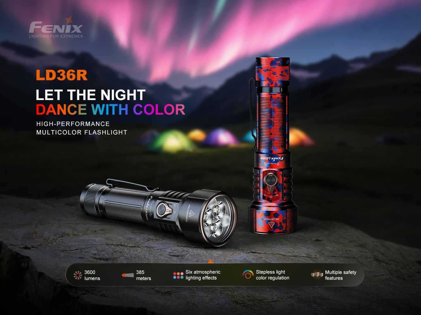 Fenix LD36R 3600 Lumens Rechargeable Flashlight with Adjustable Color Light