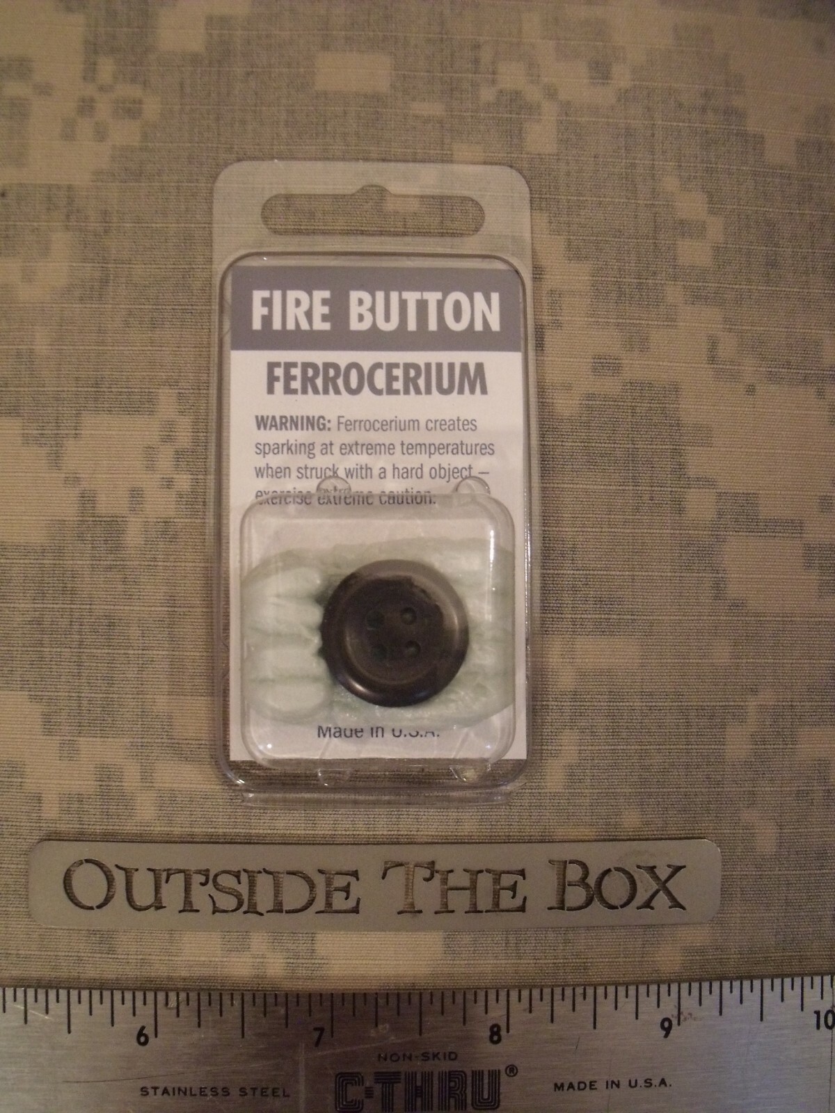 Emergency/Survival: Fire Button, FERROCERIUM Covert Fire Starting Tool 3/4″