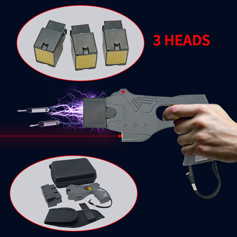 Rechargeable Black Stun Gun Built-in LED Light & Safety Pin for Personal Safety