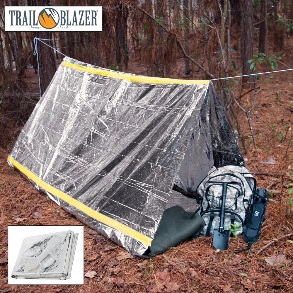 Trailblazer Emergency Rescue Tent. Lightweight (8′ x 5′ fits 2 people) Free S&H.