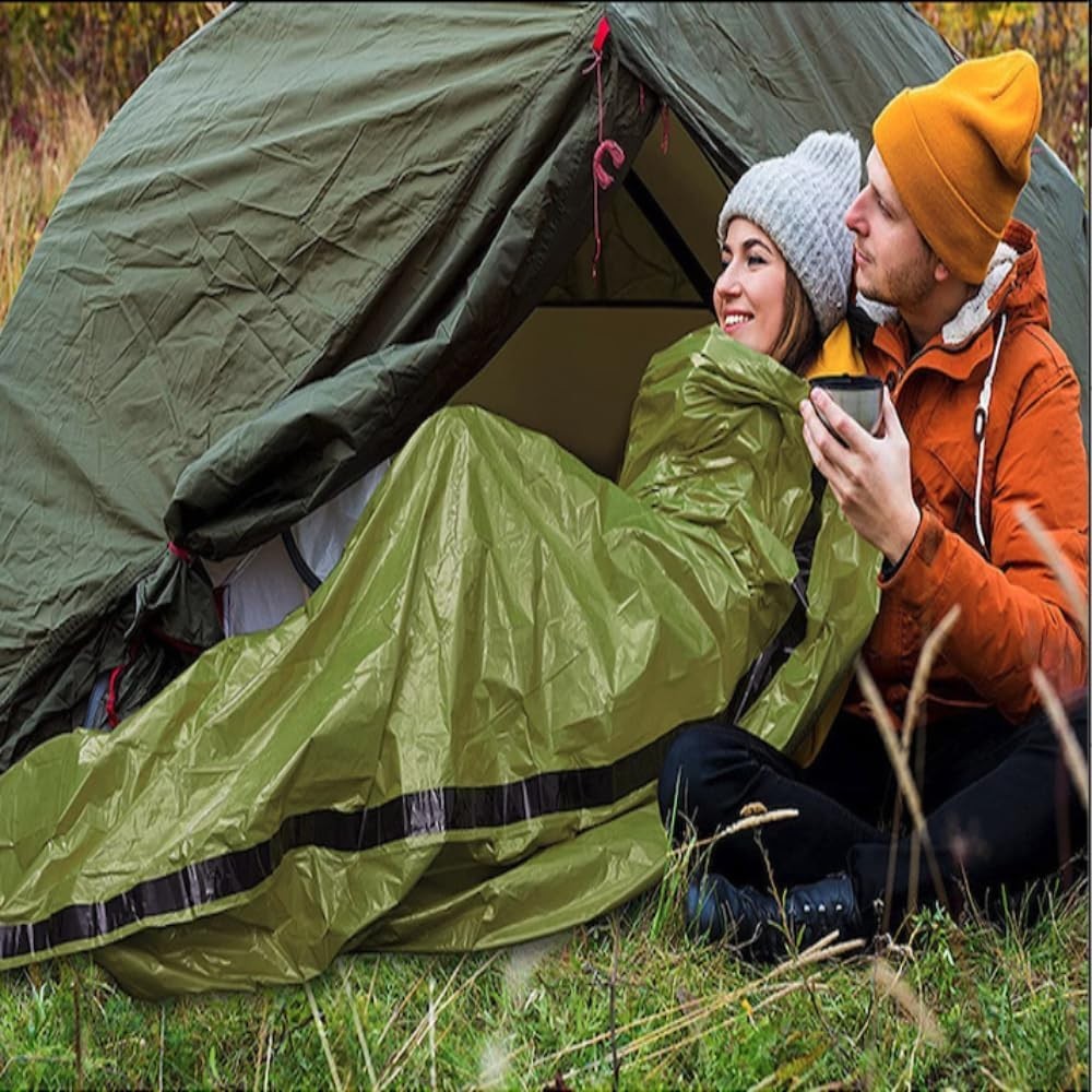 Emergency Survival Tent. 2-Person Tube Shelter Waterproof & Windproof Reusabl…