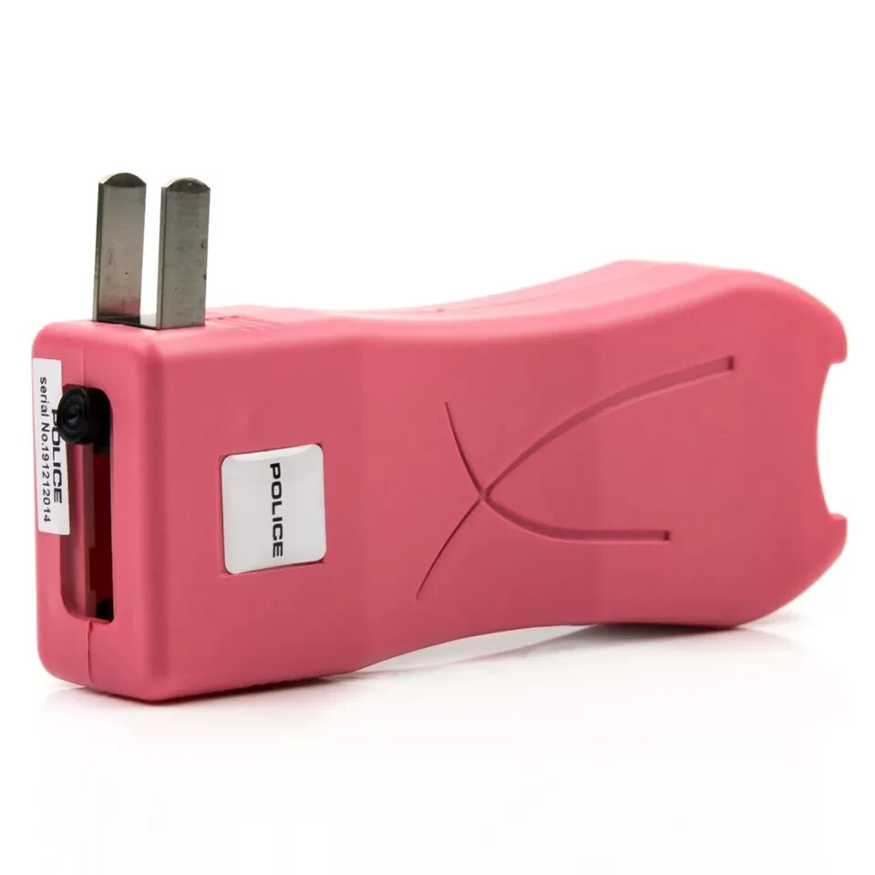 POLICE Stun Gun 398 Max Volt Mini Rechargeable LED Flashlight Pink