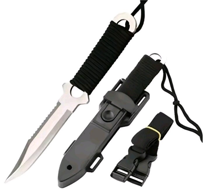 Survival Tactical Straight Knife Wilderness Outdoor ABS military Leg Scabbard