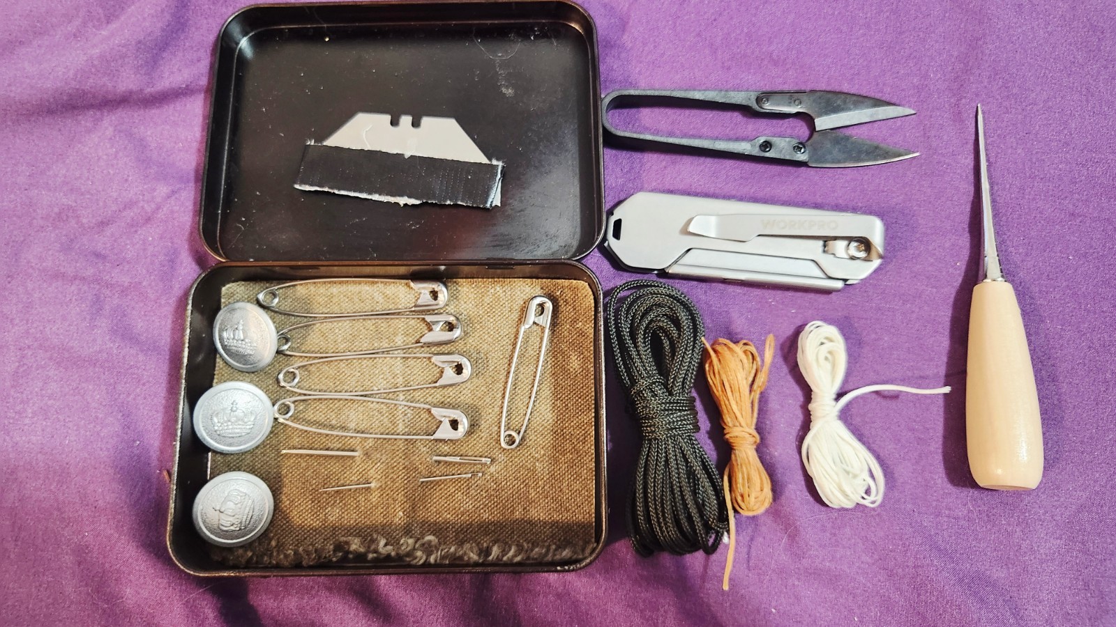 Handsewn Bushcraft lot with Canteen and Survival sewing kit