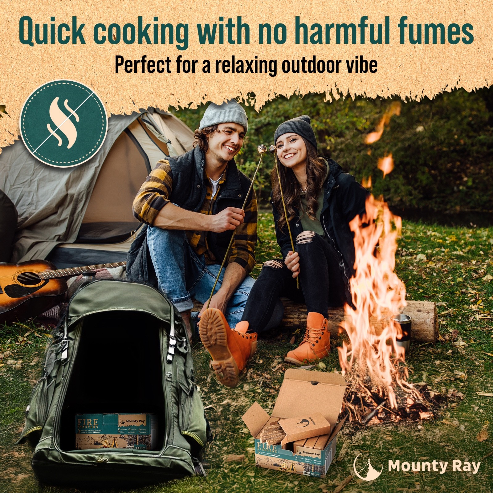 Portable Campfire 35 pcs up to 10 Min Burn Each Emergency Fire Starters