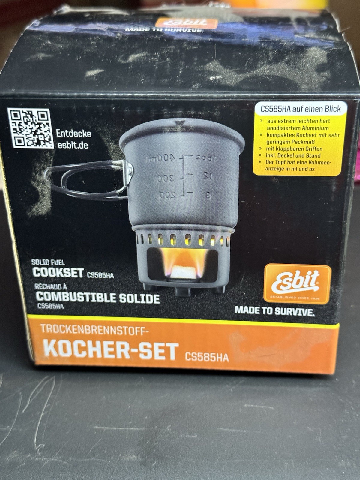Esbit Kocher-set Cook Camping Backpacking Stove Burner OPEN BOX NEW CS585HA
