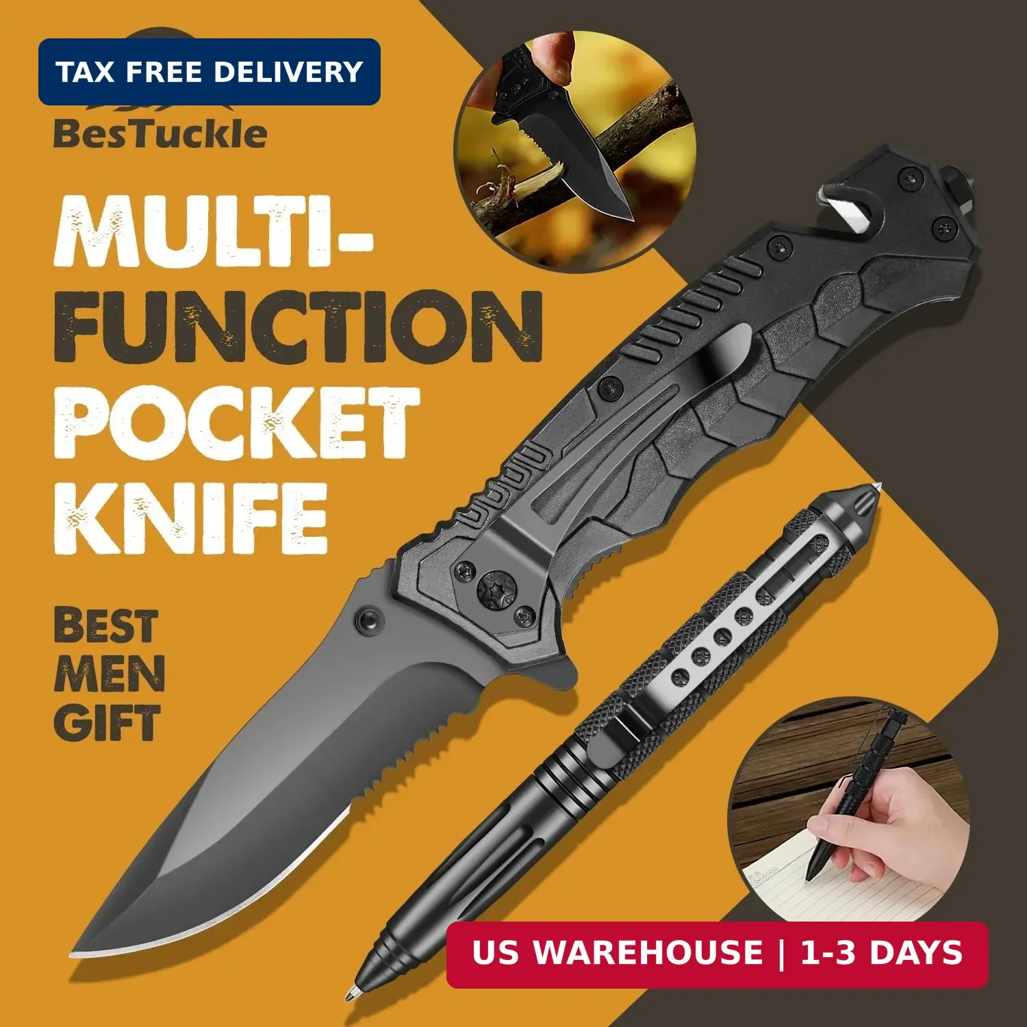 Gifts for Men Him Dad, Survival Kit and Equipment 25 Pcs, Valentines Gifts for h