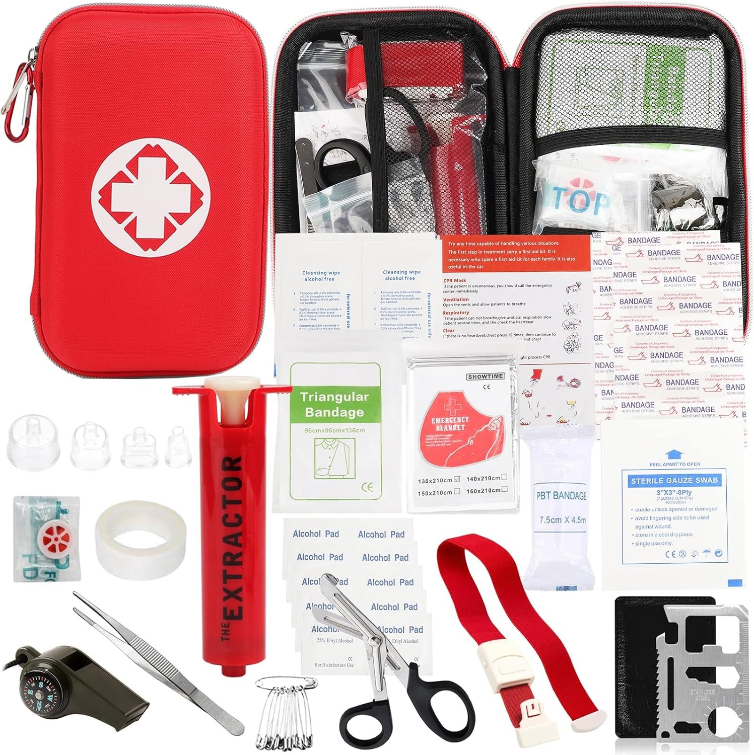 Snake Bite Kit, Bee Sting Kit, Emergency First Aid Supplies, Venom Extractor Suc