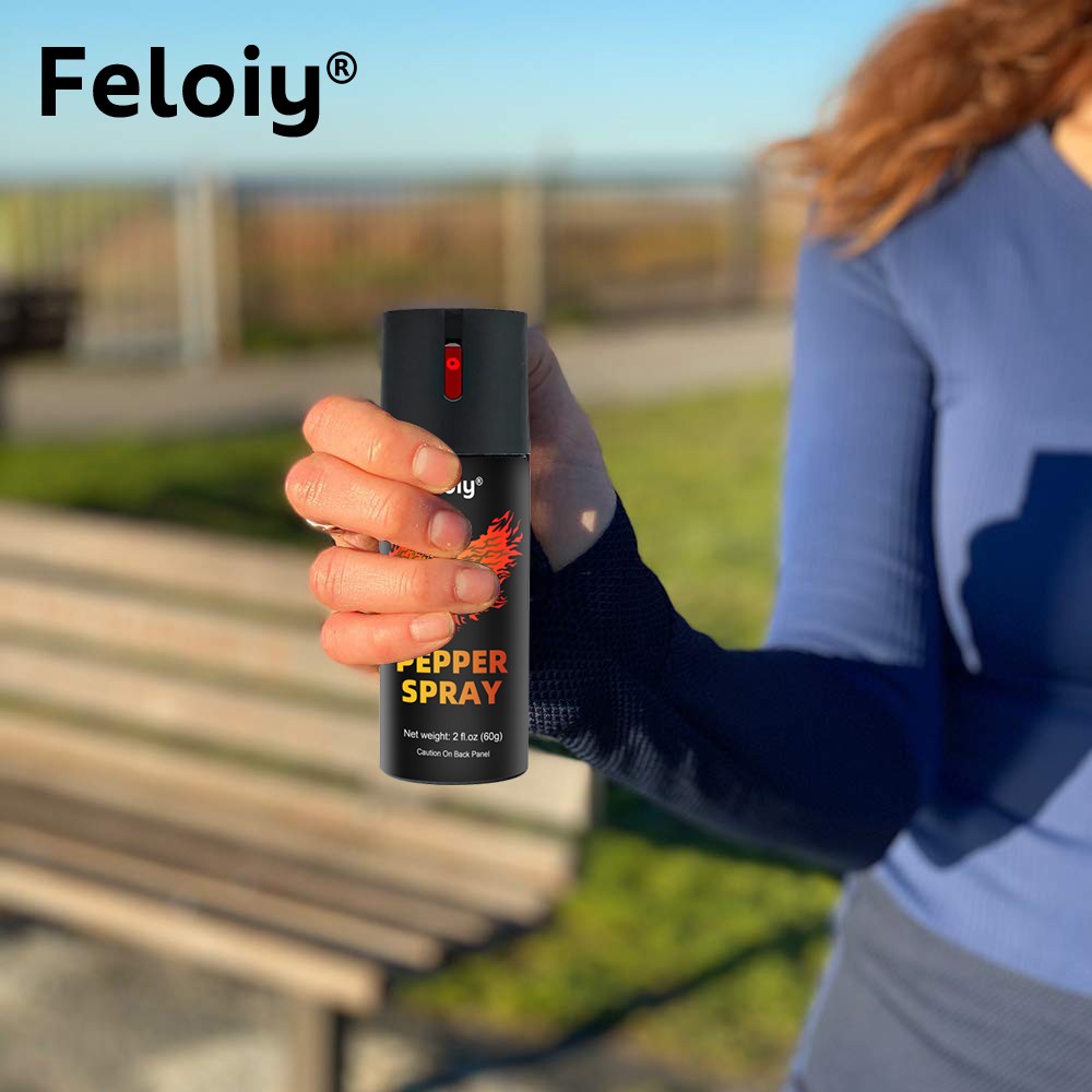 5 Bottles Feloiy 2oz Black Flip Top Safety Lock Pepper Spray For Self Defense