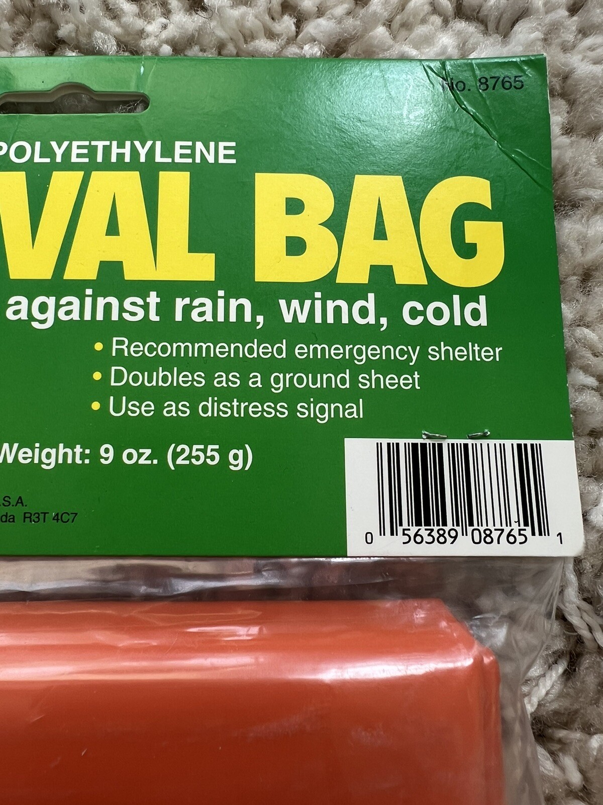 Coghlan’s 3 Mil Waterproof Survival Bag Emergency Bivy Sleeping Bag Orange.