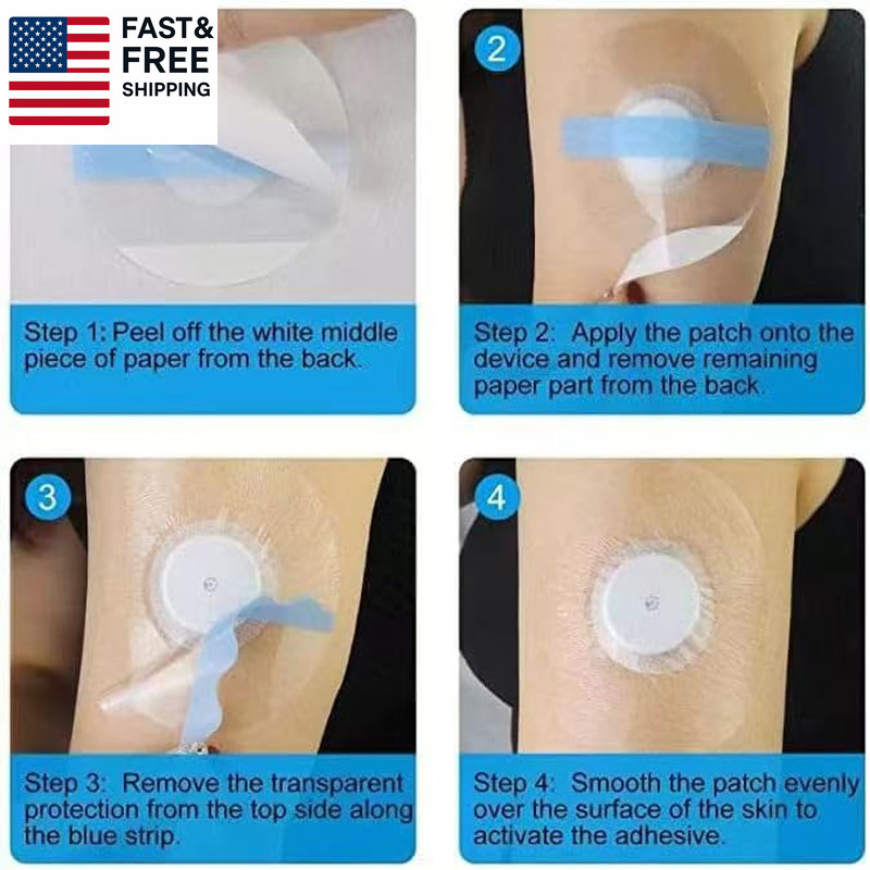 55 Pack Freestyle Adhesive Patches Sensor Covers for Libre 1/2/3, Waterproof & T