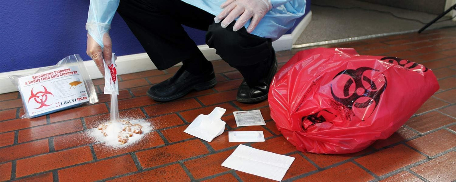 22 Piece Bodily Fluid Clean up Pack/Bloodborne Pathogen Spill Kit – Be OSHA Comp