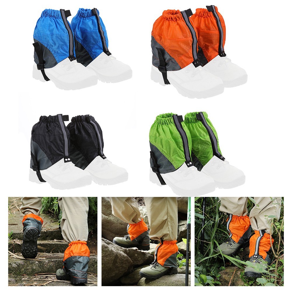 Outdoor Waterproof Leg Gaiters Hiking Foot Covers With Reflective Strips