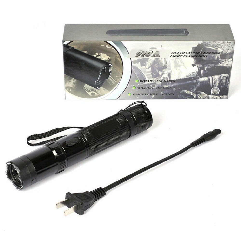 Stun Gun 1101 700 BV Heavy Duty Metal Rechargeable LED Flashlight Black