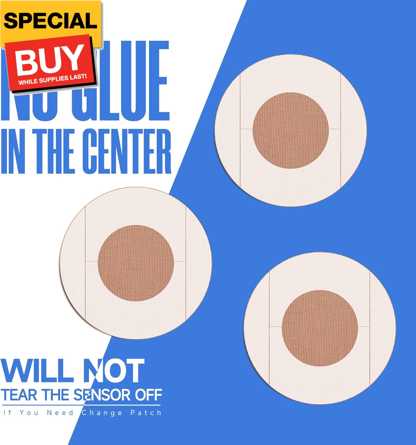 -Sensor Covers for Libre 2/3-30 Pack Tan Color Sensor Covers-Waterproof Adhesive