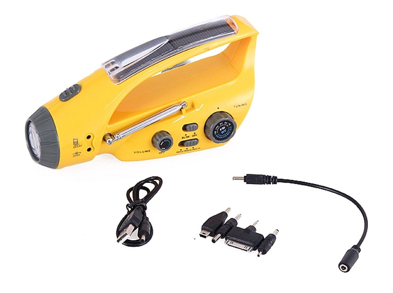 Hurricane Emergency Solar / Hand Crank RADIO & FLASHLIGHT Cell Phone Charger