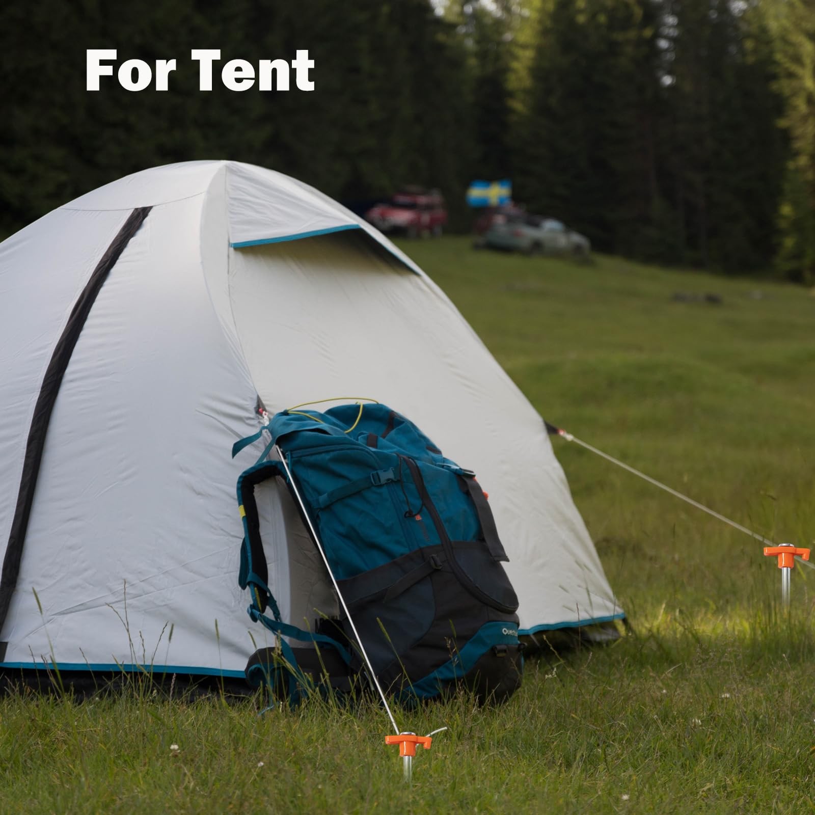 Cheardia 20 Pack Tent Stakes Heavy Duty, 9.75 Inch Yard Orange