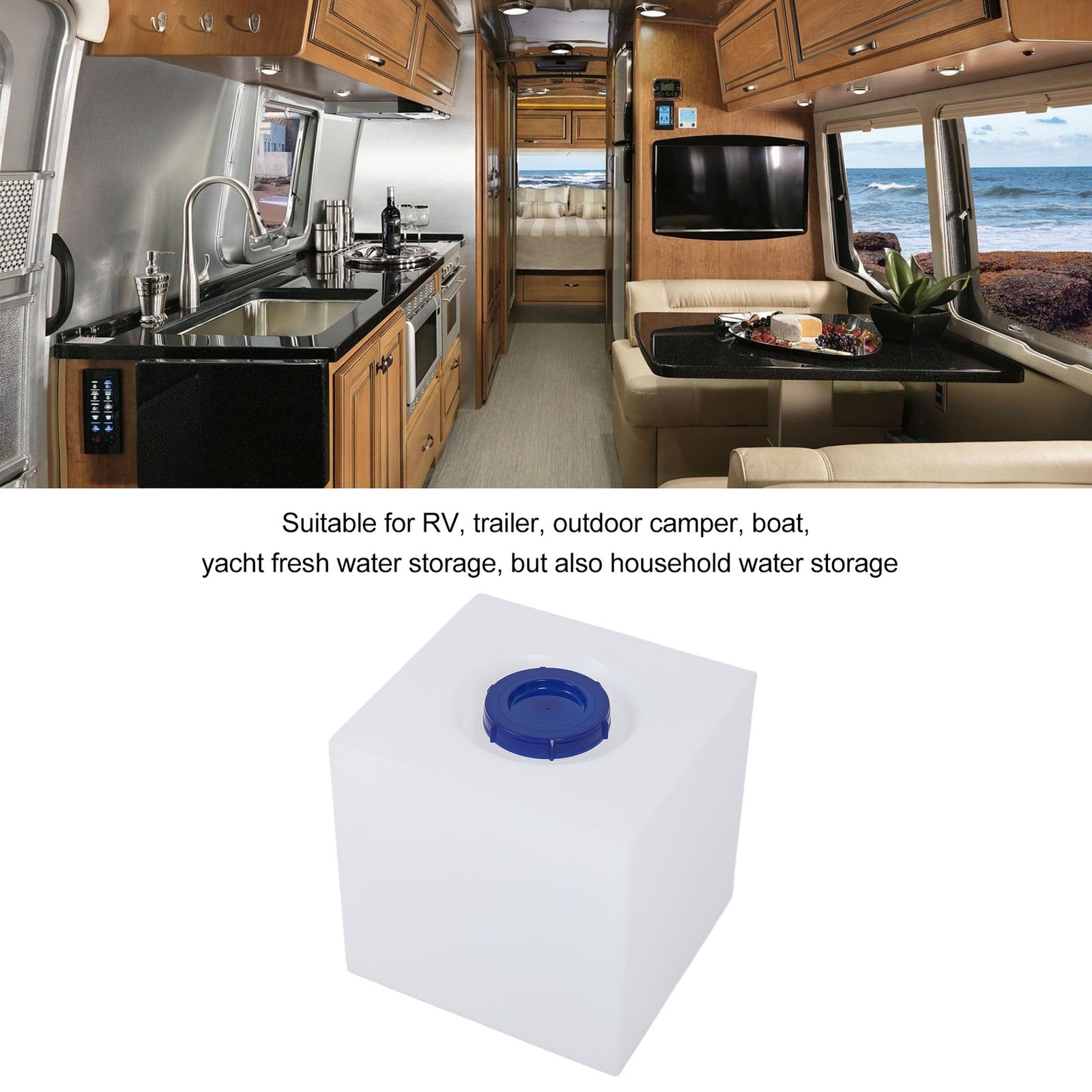 8 Gallon RV Water Holding Tank Durable Leak Proof Water Storage For C WHYT