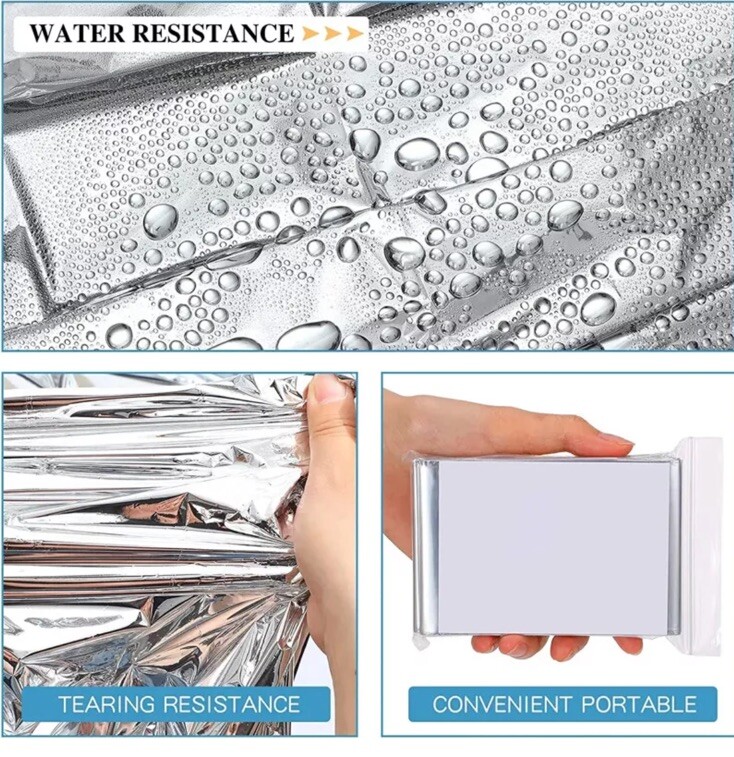 8 Pack Emergency BLANKET Thermal Survival Safety Insulating Mylar Heat 84″ X52″