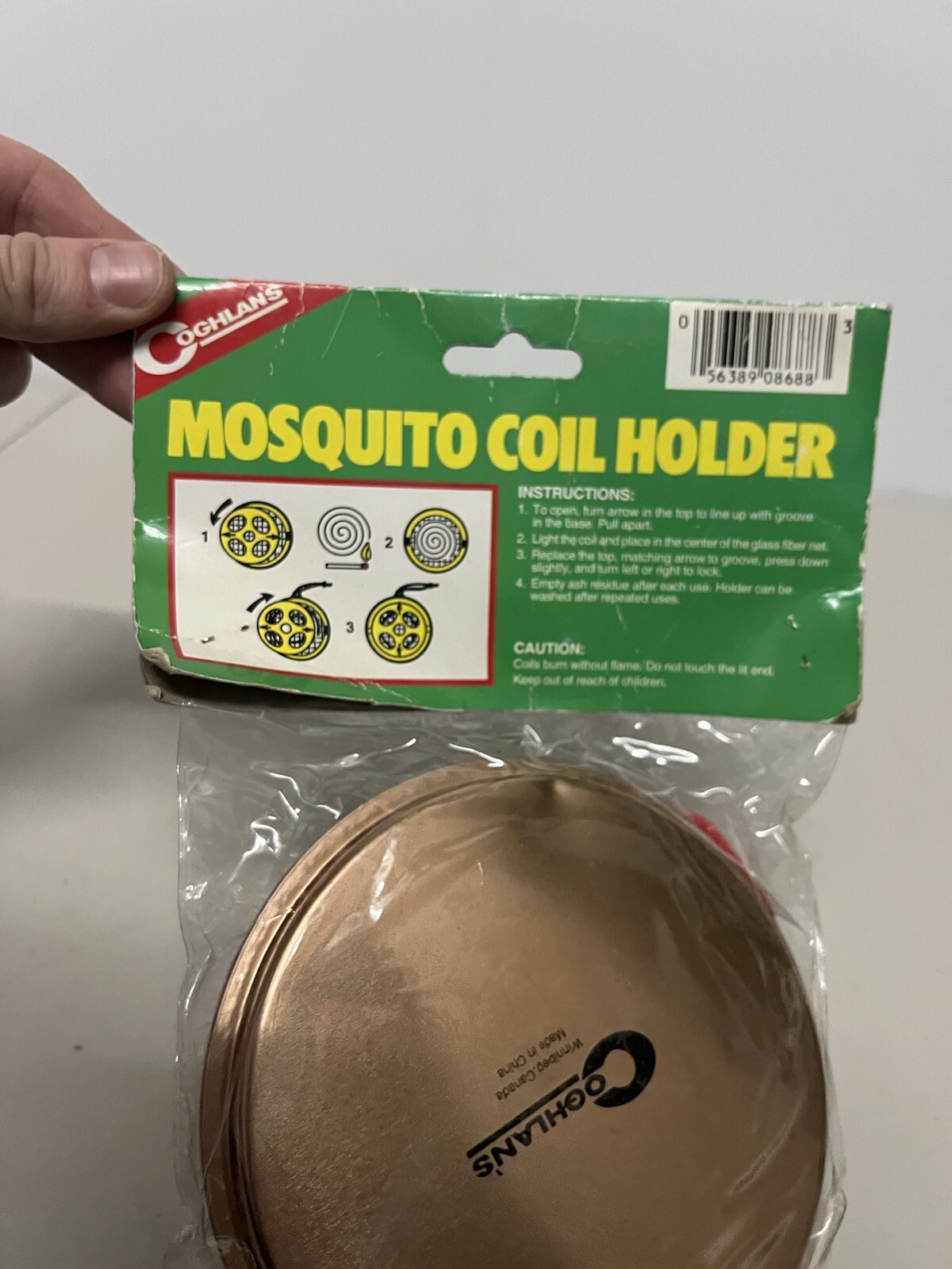Retro Coghlan’s Mosquito Coil Holder NEW Sealed 1996 Fiber Mesh Coil Holder