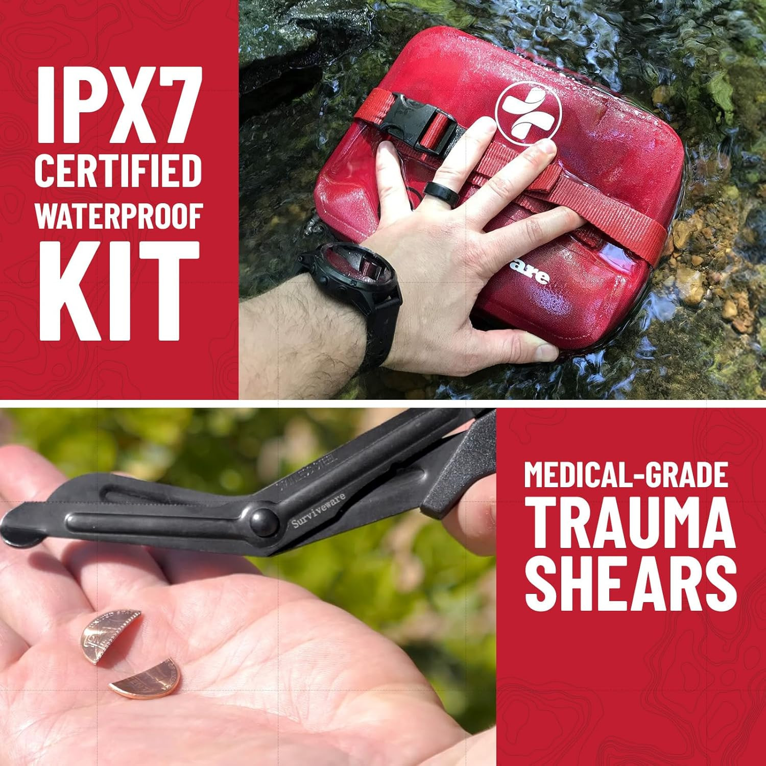 Waterproof Premium Survival First Aid Kit – Survival Emergency Preparedness for
