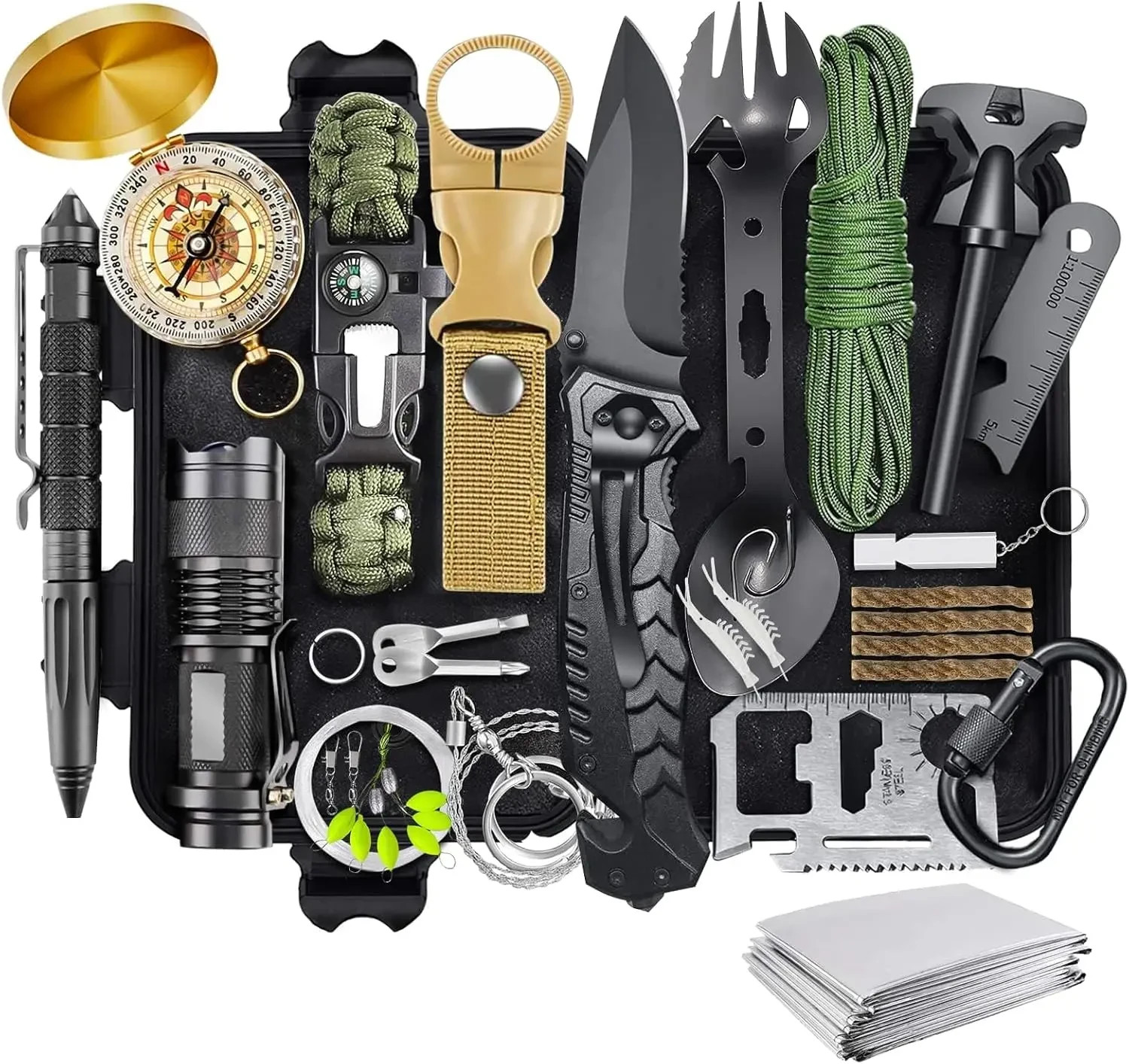 30-in-1 Survival Kit Emergency Outdoor Camping Hiking Fishing Adventure Gear Gif