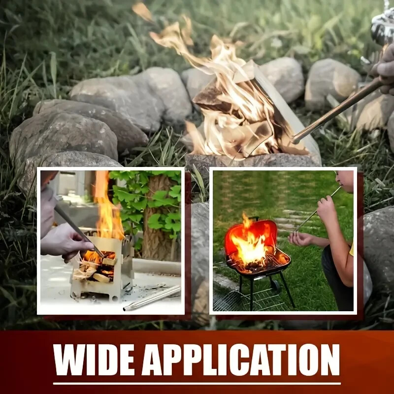 Pocket Bellow Collapsible Fire Tool Kit Camping Survival Blow Fire Tube New