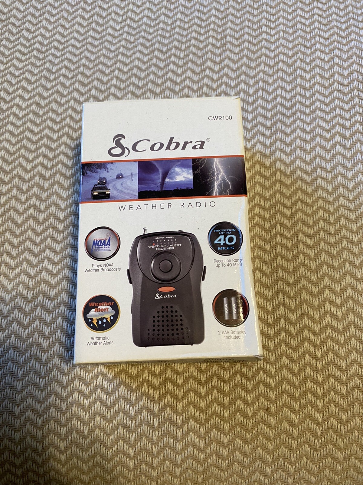 Cobra Weatherband CWR100 Portable Emergency Weather Radio with Box-NEW!!!!!