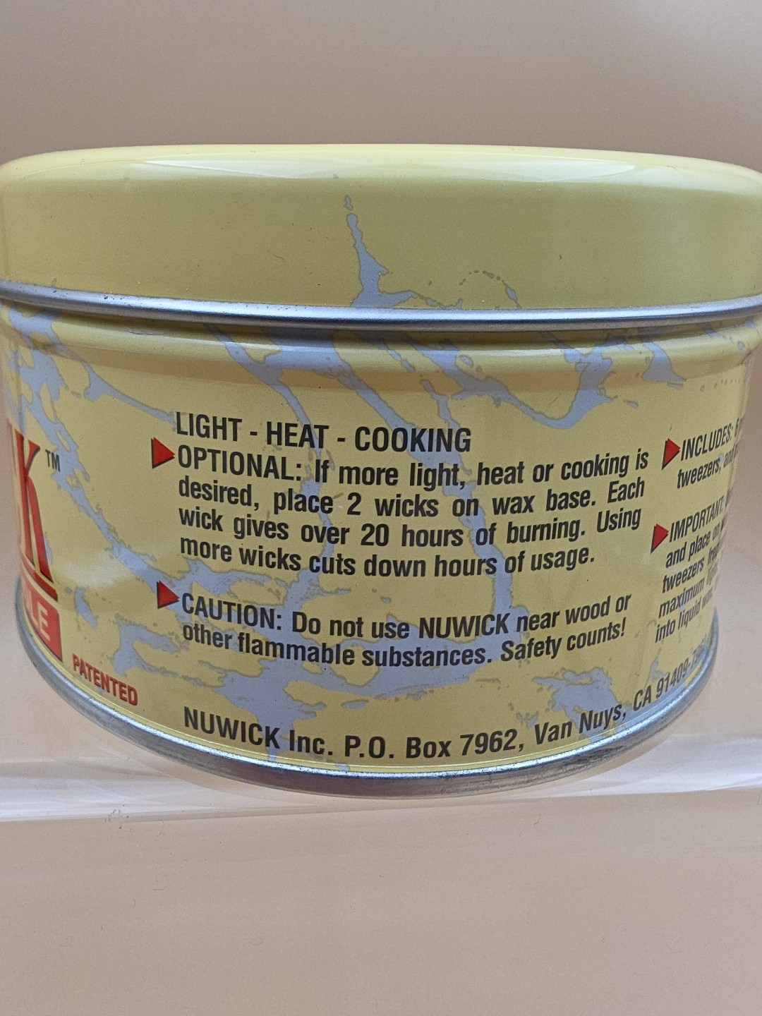 NUWICK 120 Hour Emergency Candle/Moveable Wicks Reusable/Light/Heat/Cook – 14 oz