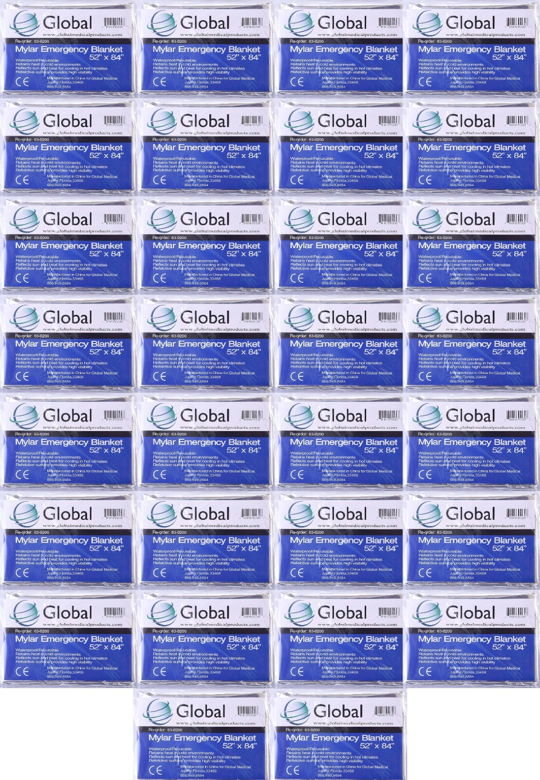 Emergency Solar Blanket Survival Safety Insulating Mylar Thermal Heat- 30 PACK