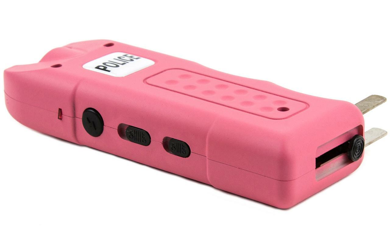 POLICE Stun Gun 628-700 BV Rechargeable LED Flashlight Siren Alarm Pink