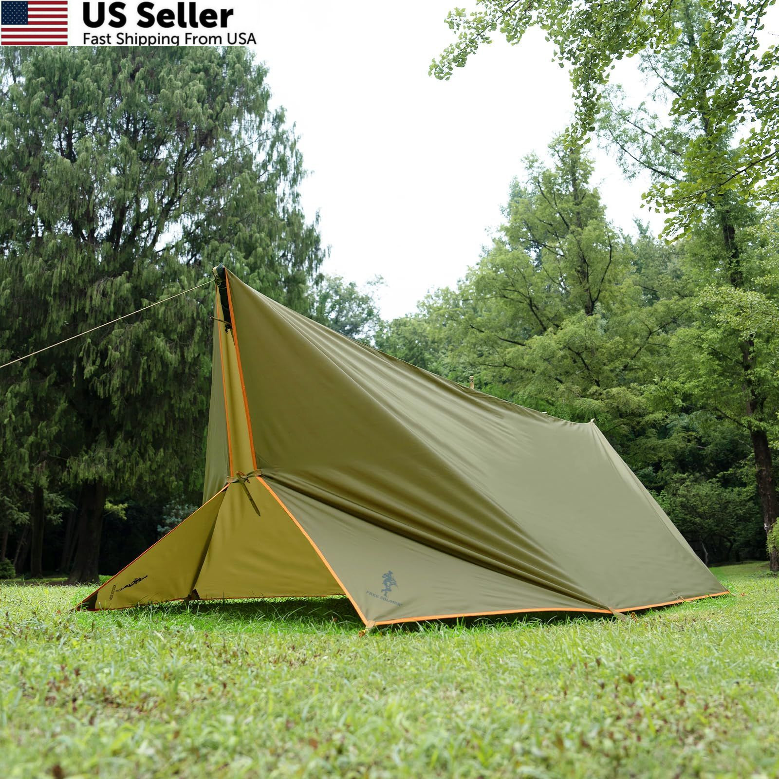 FREE SOLDIER Waterproof Portable Tarp 10×10.5ft, Brown 10×10.5ft