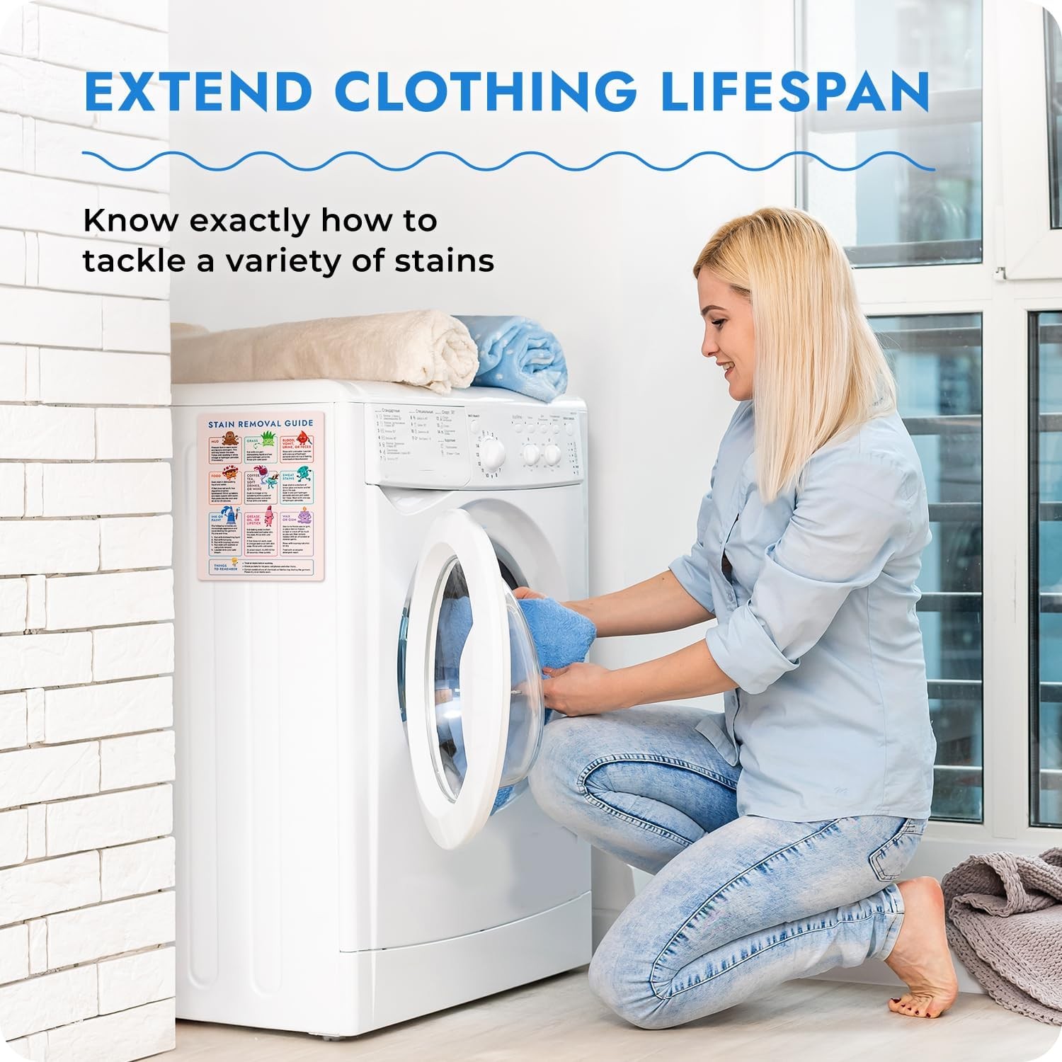 Laundry Cheat Sheet for Stain Removal – 1 Count (Pack of 1), Multi Color