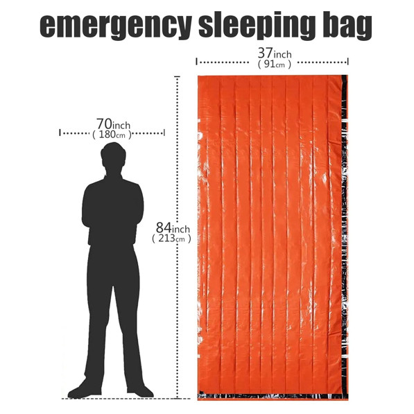 Emergency Survival Sleeping Bag Waterproof Thermal Mylar Camping Rescue Sack