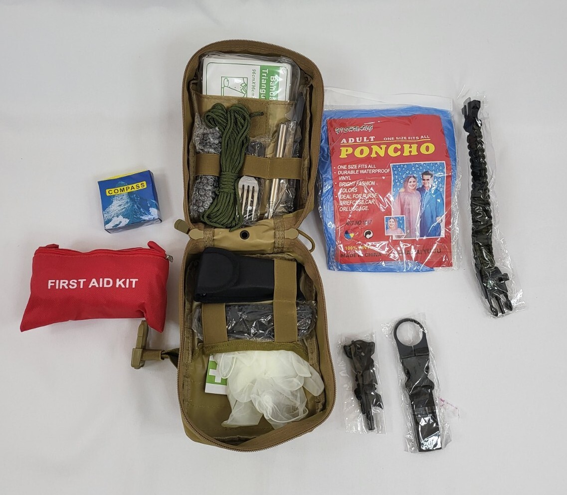 AOKIWO 200 Piece Emergency Survival Kit MOLLE Rip Away IFAK Pouch Brown