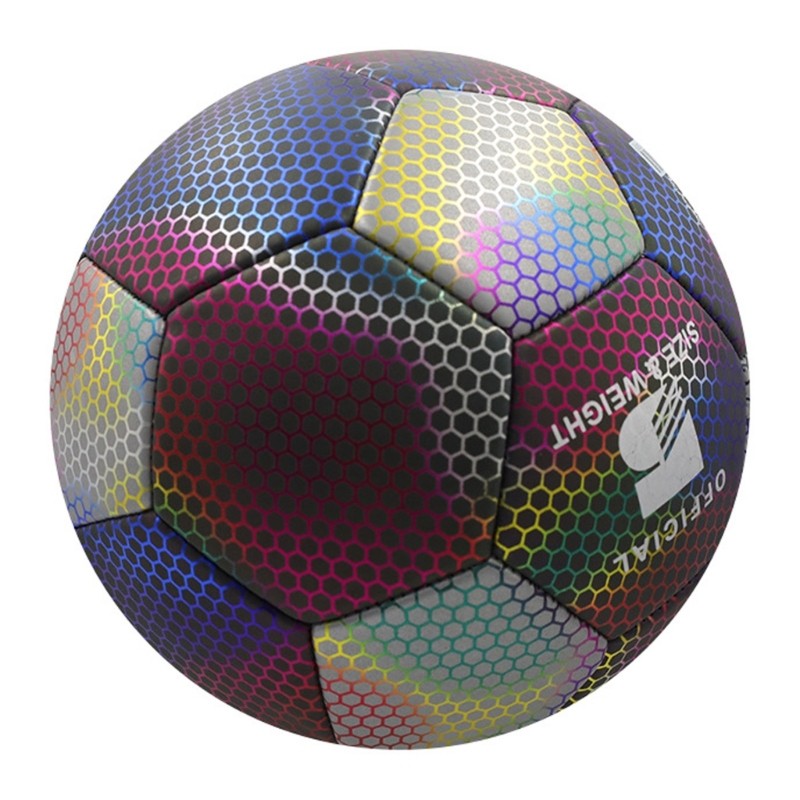 Reflective Football Glowing Standard Size Soccer for Indoor & Outdoor Training