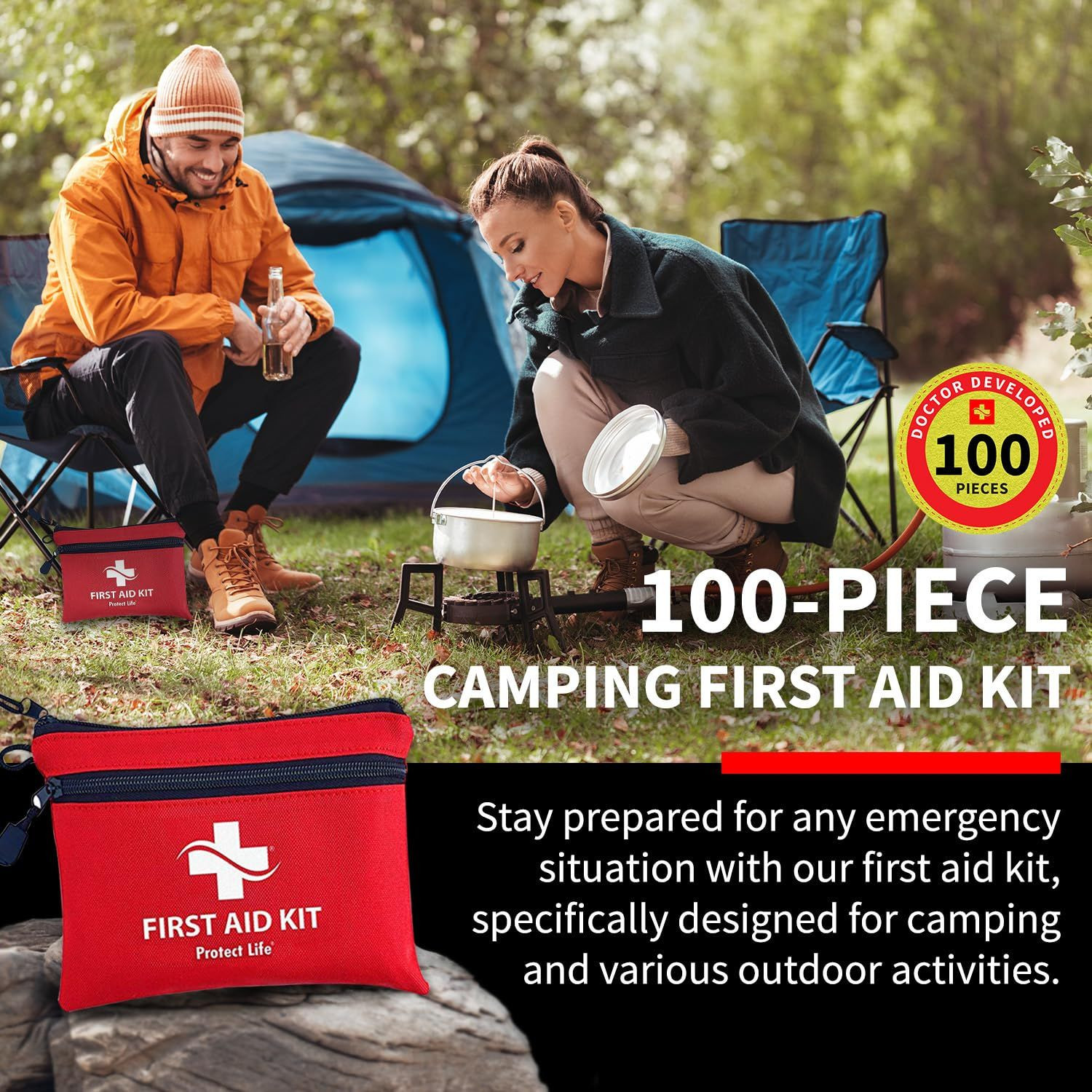 Protect Life Survival First Aid Kit 100 Piece Set, 100 Pieces (First Kit)