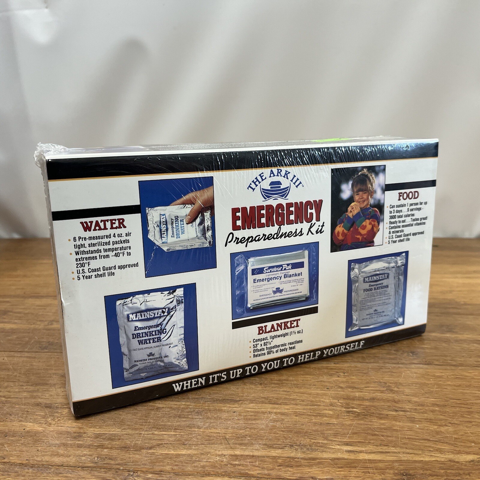THE ARK Personal Care Survival Kit – Food Water Blanket First Aid NOS Sealed Box
